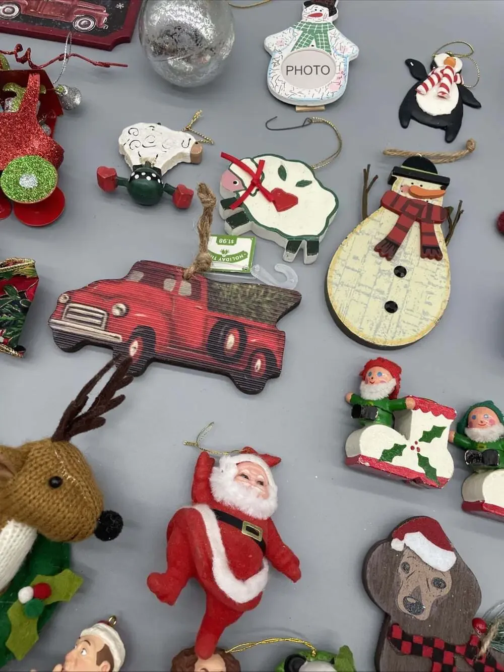 Lot of Christmas Ornaments Many Vintage Mixed Materials 31 Pieces